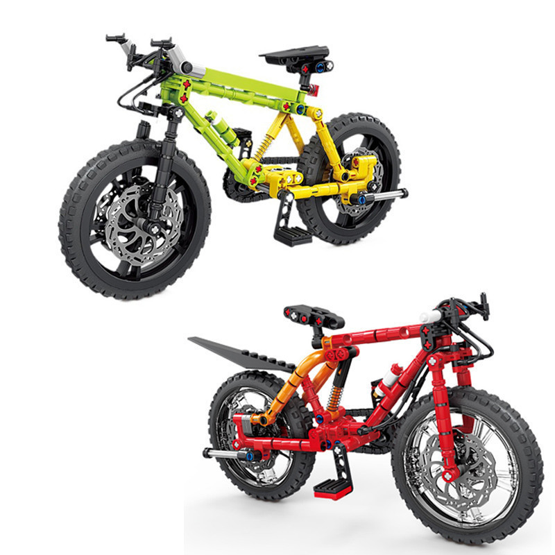 Mountain Biking Kids - 2 Style Bicycle Building Blocks Mountain